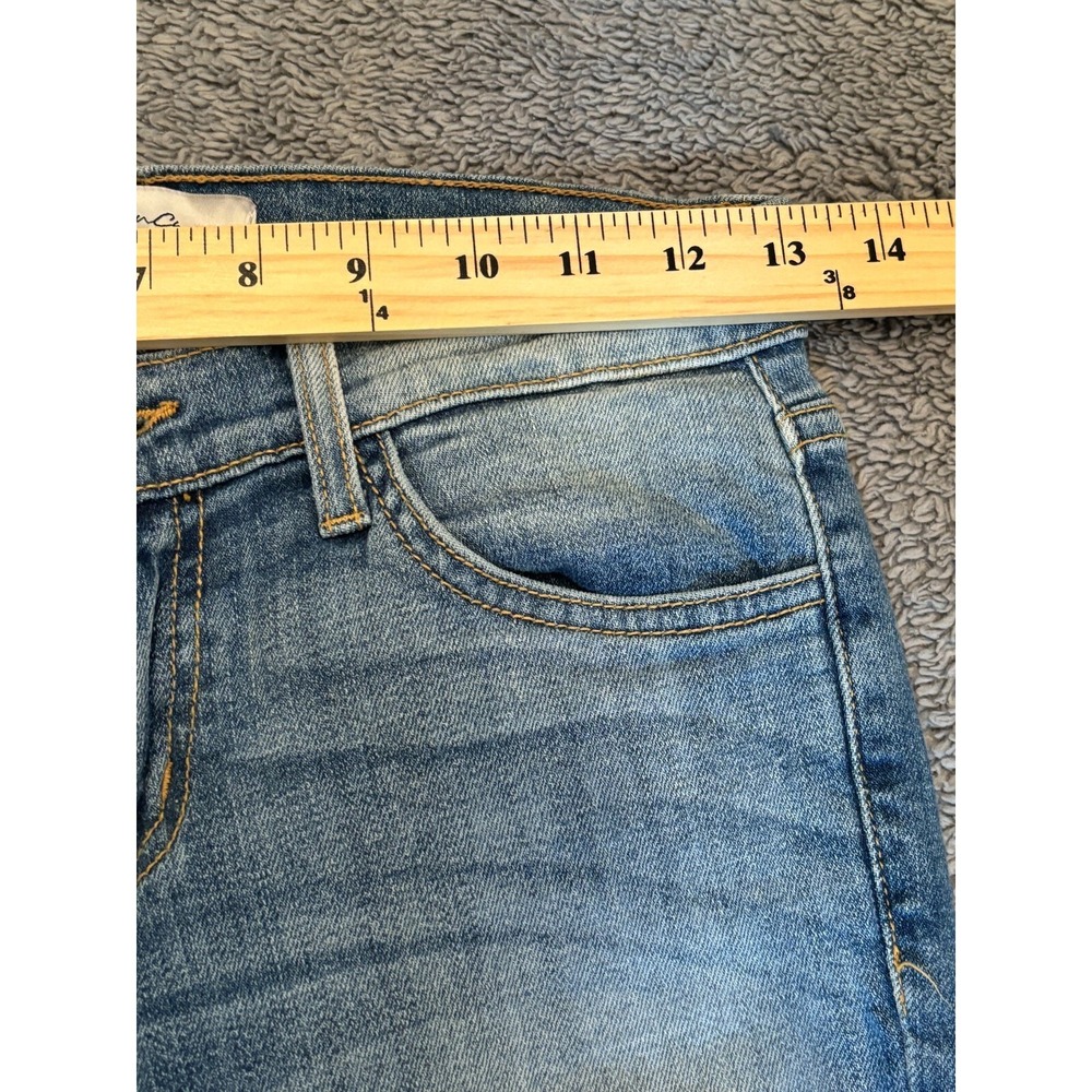 KanCan Jeans Womens 24 Skinny Mid Rise Denim Stretch Frayed Hem Light Wash - Picture 4 of 11